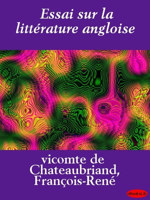 cover image of Essai sur la littérature angloise